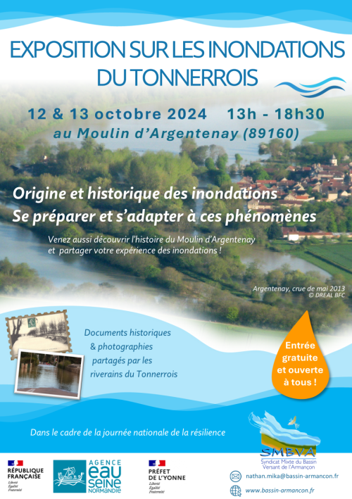 Exposition inondations dans le Tonnerrois - Commune de Tanlay
